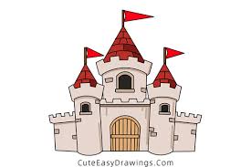 how to draw a castle easy step by step