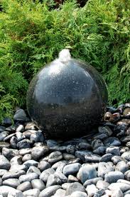 Black Granite Sphere Fountain Stone