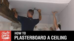 how to plasterboard an old ceiling