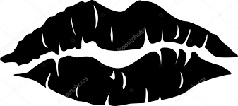 black lipstick kiss mark