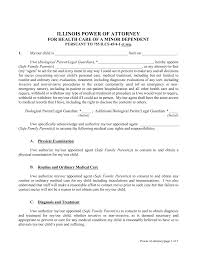 Free Illinois Power Of Attorney For Minor Child Form Pdf Word