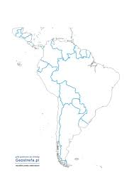 Mapa konturowa Ameryki południowej podział polityczny