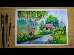 Simple Watercolor Landscape Painting