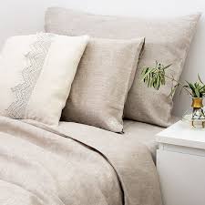 linen bedding set natural grey duvet