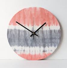 Pink Wall Clock Decoupage Fabric Wall