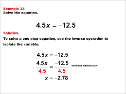 Solving One Step Equations Example