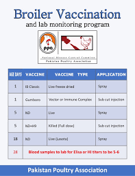Vaccination Schedule New Broiler 2018