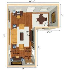 l shaped living room design layout