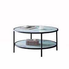 black round glass coffee table