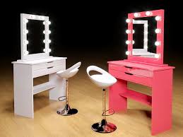 beautiful makeup table with mirror and