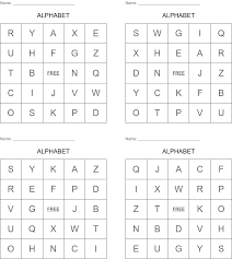 alphabet bingo cards wordmint