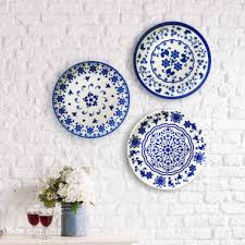 fl blue pottery decorative plate