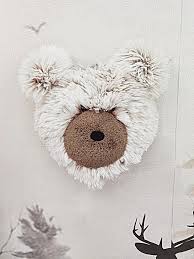Bear Head Faux Taxidermy Plush Wall