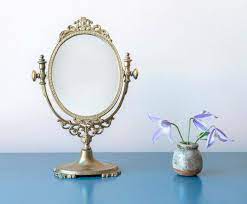 small br table mirror antique oval