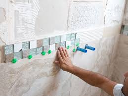 fiberglass shower to tile
