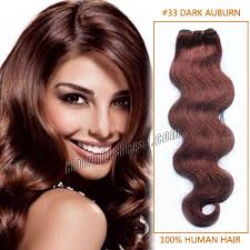 18 Inch 33 Dark Auburn Body Wave Brazilian Virgin Hair Wefts