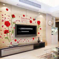 red roses wall stickers living room