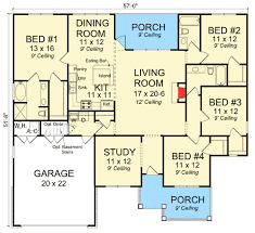 4 Bedroom House Plan Under 1900 Sq Ft