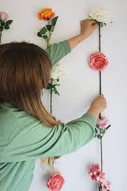 Then, here are diy paper flower wall hanging with step by step images and written so, our first wall hanging is: Diy Fake Flower Wall With Charlotte Jacklin Betty Diy Flower Wall Fake Flowers Decor Flower Bedroom
