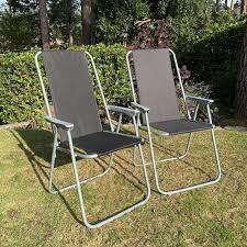 2 Folding Garden Furniture Set Chairs