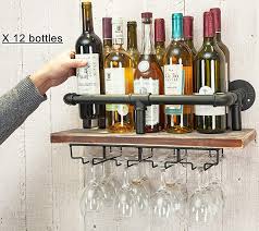 Industrial Wall Mounted Wine Rack Wine
