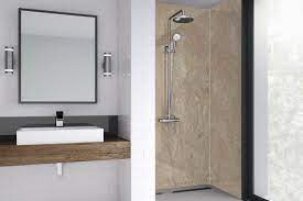Light Sandstone Bathroom Shower Wall