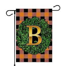 Fall Boxwood Wreath Monogram Letter B