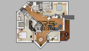 3d floor plan rendering rendered