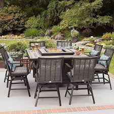 Outdoor Dining Set Fire Pit Table