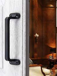 1pc Black Zinc Alloy Door Handle For