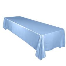 Shiny Satin Solid Tablecloth Light Blue Lovemyfabric
