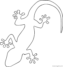 G is for geckos coloring page. Outline Gecko Coloring Page Coloringall