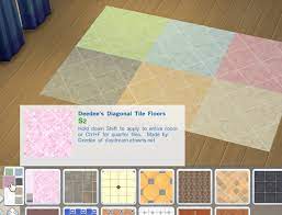 mod the sims diagonal tile flooring