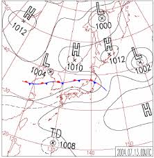 Surface Weather Chart On 0900 Japan Standard Time Jst July