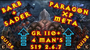 Diablo 3 S19 Paragon Xp Meta 4 Mans Barbarian Crusader Gr Ultra Speeds 2 6 7