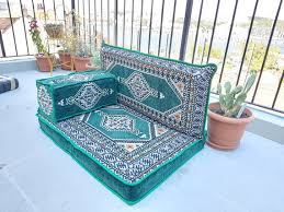 Green Loveseats Arabic Sofa Floor