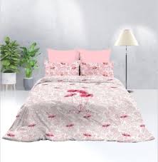 poly cotton light pink printed pillow