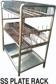 4 Feet Stainless Steel Plate Rack At Rs