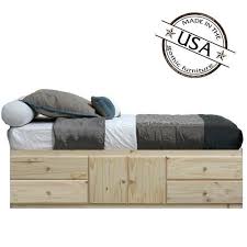 Extra Long Twin Storage Bed Pine Wood