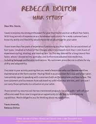 hair stylist cover letter sles