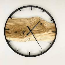 Wooden Wall Clock 60 Cm Oak Wood By