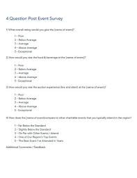 event survey 15 exles format