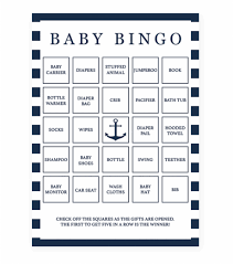 The baby bingo cards come in both blue and pink. Nautical Anchor Printable Baby Shower Bingo Cards Greeting Cards Party Supply Home Garden