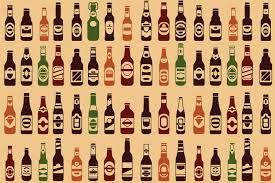 beer bottles print a wallpaper