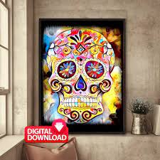 Mexican Sugar Skull Wall Art Digital