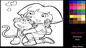 In this game you will find six different pictures which have to be colored as fast as you can to obtain a great score at the end of the game. Dora The Explorer Coloring Book Dora Games