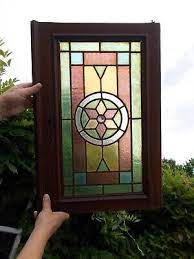 Two Antique Victorian Stained Glass