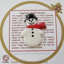 Snowman Needle Minder With Neodymium Magnet Magnetic Needle Nabber Sewing Accessory Cross Stitch Or Embroidery Needle Holder Made In The Usa