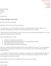 Security Manager Cover Letter Example Icover Org Uk
