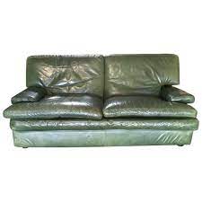 green leather roche bobois vine sofa